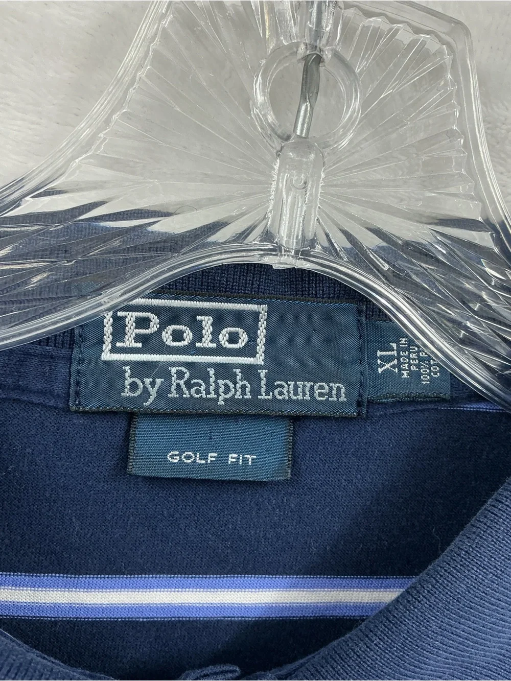Ralph Lauren Navy & White Stripe Polo 1202